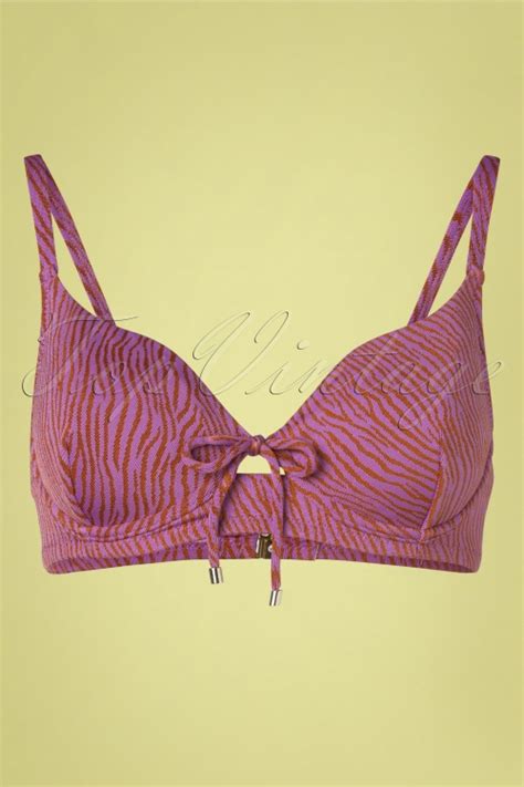 Cyell Zumba Zebra Bikini Top En Rose Acheter Chez Topvintage