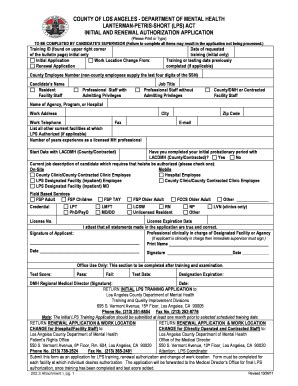 Fillable Online File Lacounty Lac Dmh Initial And Renewal