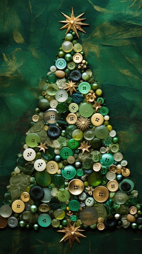 An Abstract Representation Of A Christmas Tree Formed From Collaged