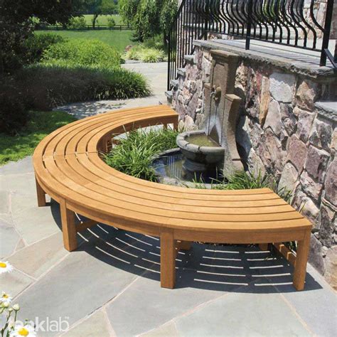 Buy Teak Wood Outdo curved backless bench Online | TeakLab