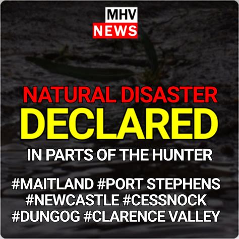 Natural Disaster Declared For Parts Of The Hunter Mhv News