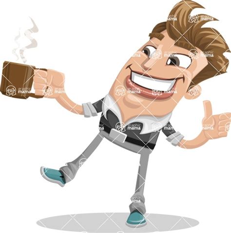 Funny Man Cartoon Vector Character 112 Illustrations Coffee