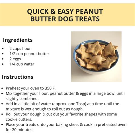 Quick & Easy Peanut Butter Dog Treats Dog Cookie Recipes, Homemade Dog ...