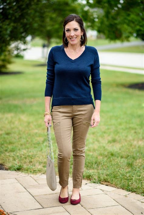 {not So} Basic Navy And Khaki Outfit Jo Lynne Shane Khaki Pants