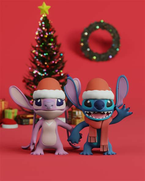 Stl File Angel And Stitch Christmas・template To Download And 3d Print・cults