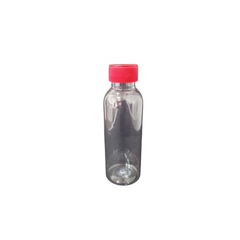 Frasco 100ml Transparente Tapa Rosca Roja