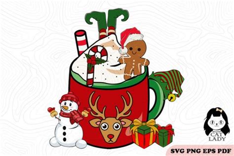 Hot Cocoa Christmas Elf Svg Png Graphic By Cat Lady Creative Fabrica