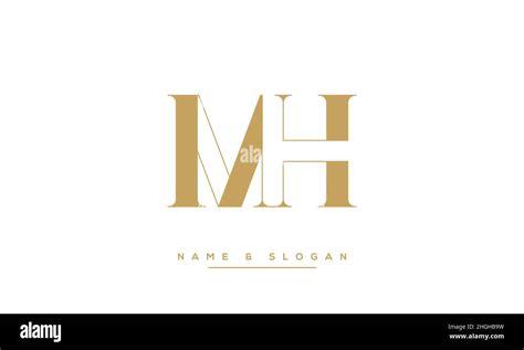 Modern Abstract Letter MH HM Logo Design Minimal MH HM Initial Based