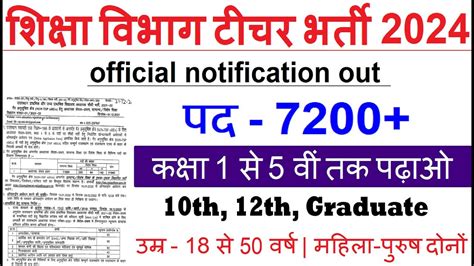 Teacher Vacancy 2024 Primary Teacher Bharti 2024 New Vacancy 2024