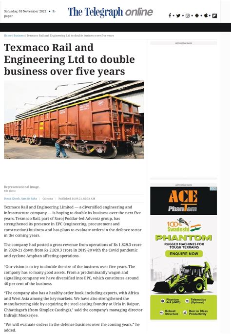 Texmaco In The News Texmaco Rail Engineering Ltd