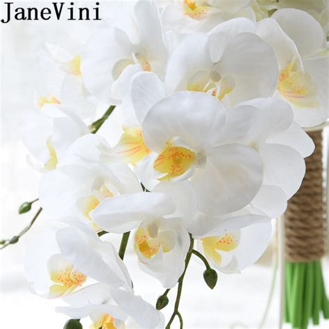 Janevini Witte Orchidee Waterval Bruidsboeket Roze Grandado