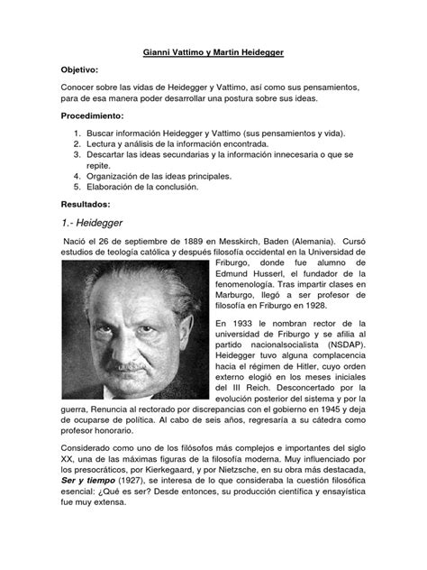 Gianni Vattimo Y Martin Heidegger Pdf Gianni Vattimo Martin Heidegger