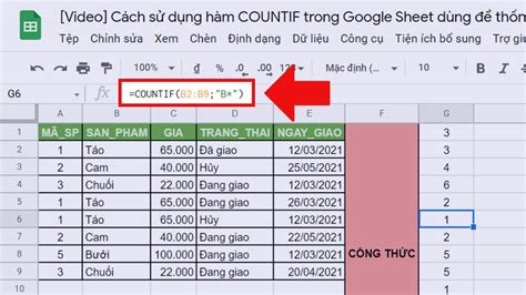 Video C Ch S D Ng H M Countif Trong Google Sheet D Ng Th Ng K