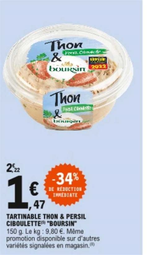 Promo Tartinable Thon Persil Ciboulette Boursin Chez E Leclerc