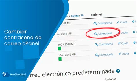 Cambiar contraseña de correo cPanel NeoCloudHost