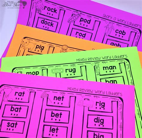 Short Vowel Word Ladder Mats First Grade Blue Skies Bloglovin