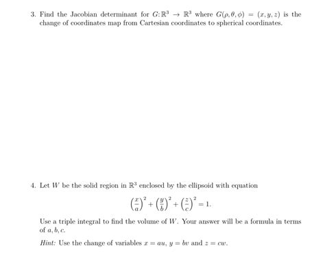 Solved Find The Jacobian Determinant For G R R Where Chegg