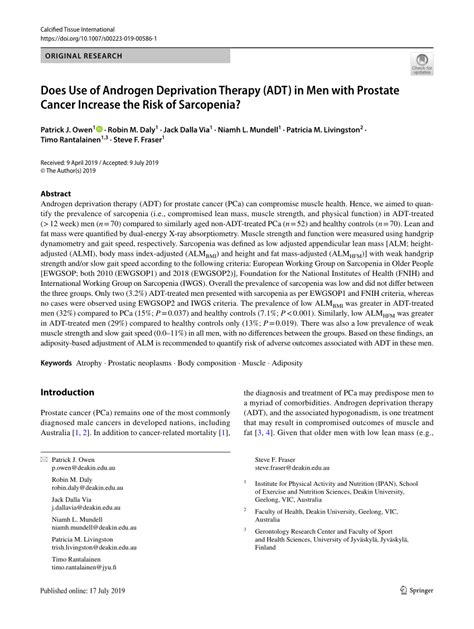 PDF Does Use Of Androgen Deprivation Therapy ADT In Men With