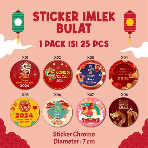 Jual Sticker Imlek Stiker Toples Kue Hampers Imlek Chinese New