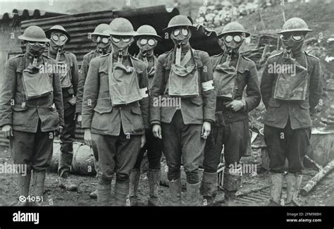 World War 1 American Soldiers Fitted With Gas Masks To Guard Against