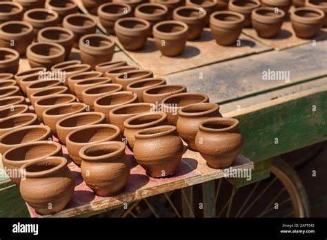 Clay Pots In Pottery Town Is Old Place In Bangalore India Stock Photo