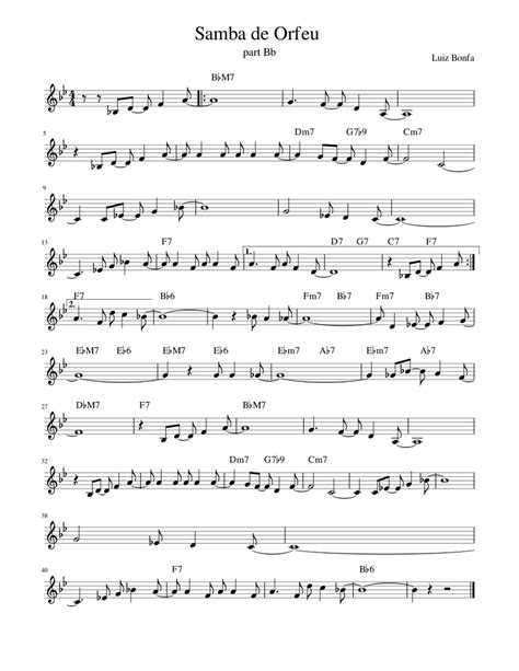 Samba De Orfeu Sheet Music For Piano Solo