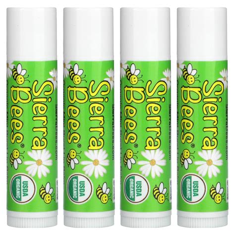 Sierra Bees Organic Lip Balms Mint Burst 4 Pack 015 Oz