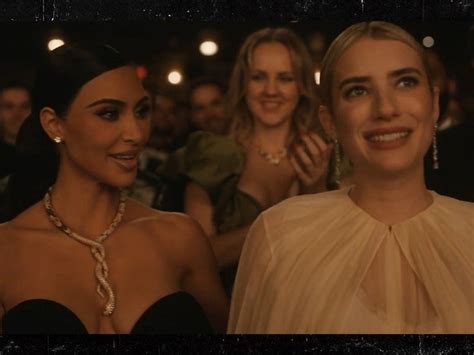 Kim Kardashian Kisses Emma Roberts During American Horror Story