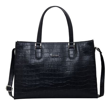 Genuine Leather Women Business Bag Black