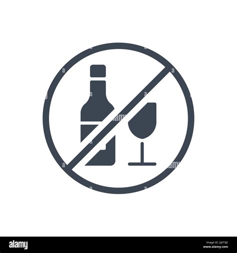 No Alcohol Sign Related Vector Glyph Icon Bottle Of Wine And Glass In