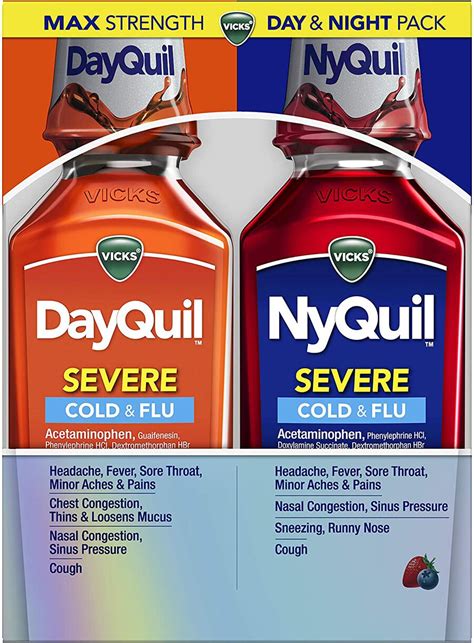 Vicks Dayquil Nyquil Severe Cold And Flu Combo Pack 12 Oz