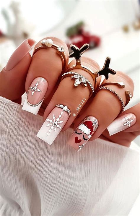 50 Christmas Holiday Nails For A Festive Look White Ombre French