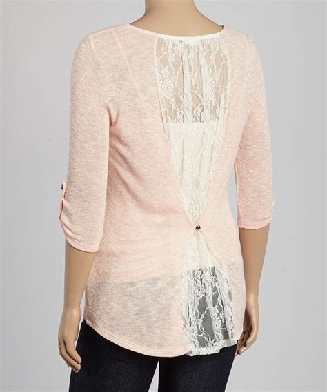 Look At This Pink Sheer Lace Back Top Plus On Zulily Today Tops