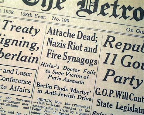 Crystal Night (Kristallnacht)... Night of Broken Glass ...