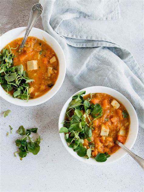 Sopa De Batata Doce E Lentilhas Tofu Anita Healthy