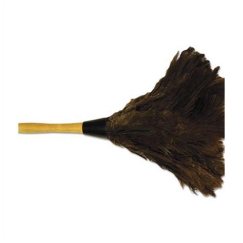 Bwk Professional Ostrich Feather Duster With Wood Handle Brown 14 In