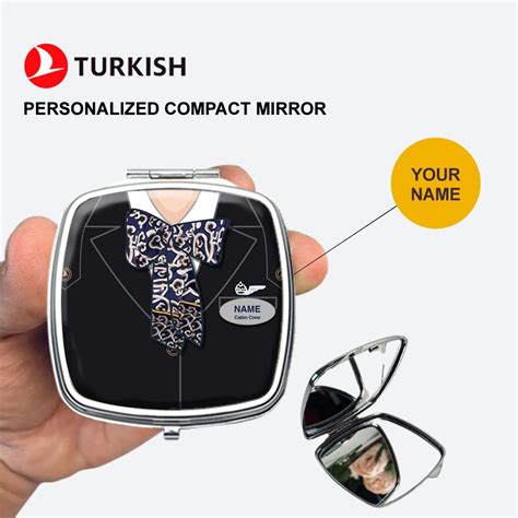 Turkish Airlines Female Cabin Crew Compact Mirror Personalized