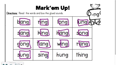 Glued Sounds Mark Em Up Lesson Worksheets Library