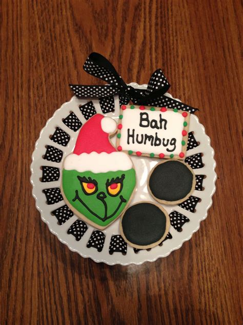 Grinch, Bah Humbug and lumps of coal cookies | Christmas cookies, Humbug, Bah humbug