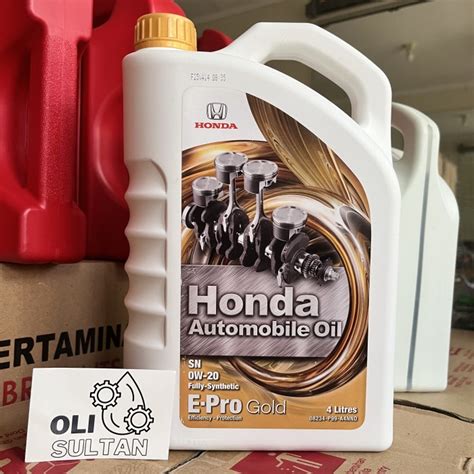 Jual HONDA AUTOMOBILE OIL E PRO GOLD SN 0W 20 4L ORIGINAL OLI MOBIL