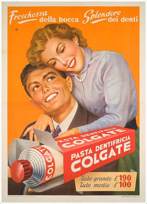 Dentifricio COLGATE Vecchie pubblicità Pubblicità vintage