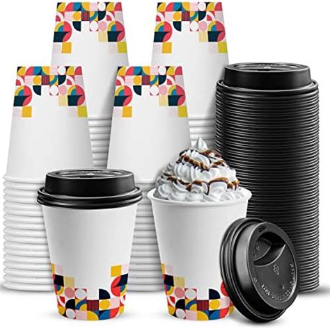 Ginkgo Pack Oz Disposable Insulated Coffee Cups With Lids Paper