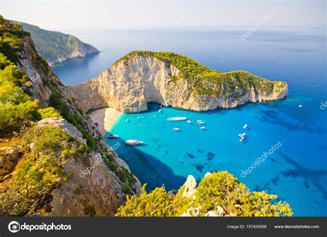 Navagio beach on Zakynthos island, Greece — Stock Photo © ccat82 #157455088