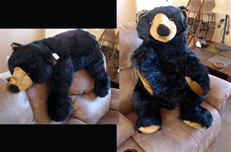 Oversized Super Soft Plush Northwoods Black Brown Bear - Moose-R-Us.Com ...