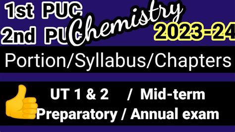 2nd Puc And 1st Puc Science Chemistry Portion For Unit Test Mid Term