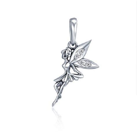 Flower Fairy Pendant Charm Sterling Silver With Cubic Etsy