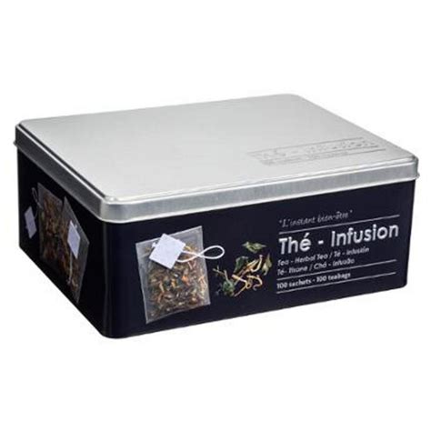 Boîte à Thé Infusion en Sachet Relief II 21cm Noir pas cher Auchan fr