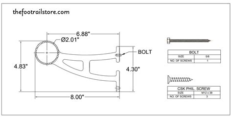 bar mount brass foot rail support