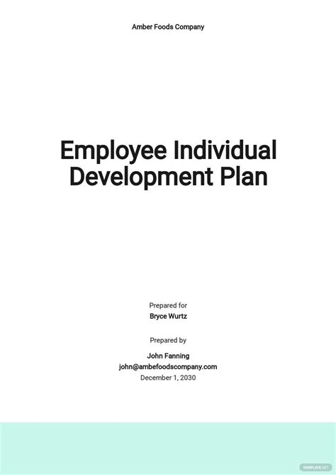 Employee Development Plan Template Free