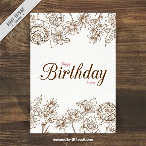 Free Vector Floral Birthday Card